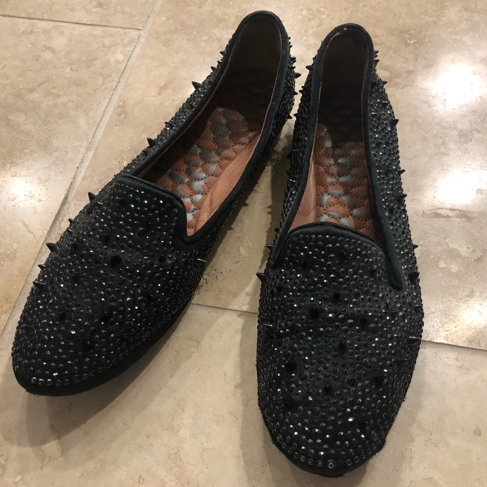 Sam Edelman Black Stud & Rhinestone Flats♠️⚫️♣️🔳